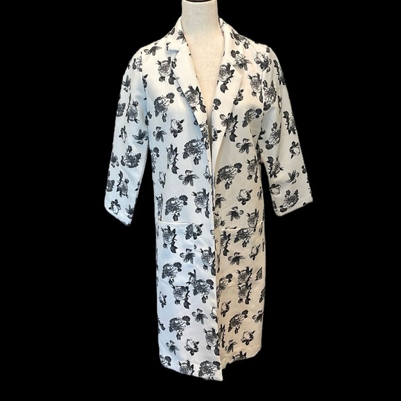 ASOS Jackets & Blazers - ASOS Glamorous Floral Duster Coat Black/White S